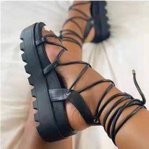 Black lace up platforms